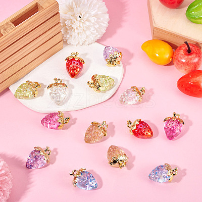 14Pcs 7 Styles Transparent Acrylic with Alloy Pendants TACR-TA0001-86-1