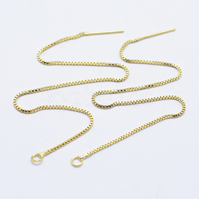 Brass Stud Earring Findings KK-K220-01A-G-1