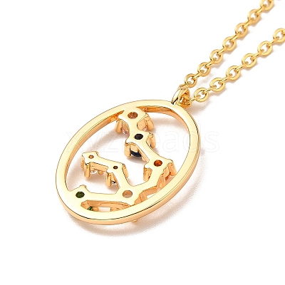 Colorful Cubic Zirconia Constellation Pendant Necklace LS-NJEW-H166-01B-1