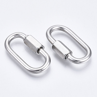 Non-Tarnish 304 Stainless Steel Screw Carabiner Lock Charms X-STAS-N087-25A-01-1