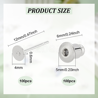 100Pcs Brass Stud Earring Findings KK-BC0013-23-1