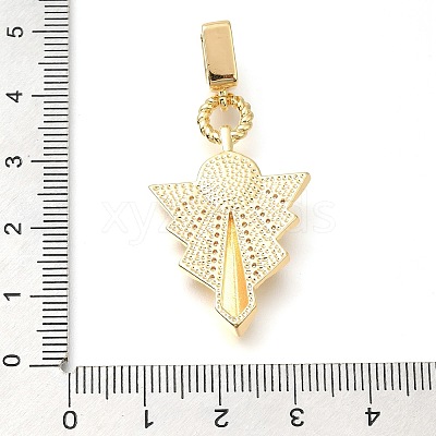 Brass Micro Pave Clear Cubic Zirconia Enamel Pendants KK-S049-30G-1