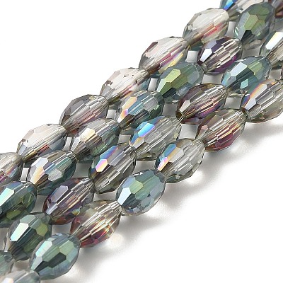 Electroplate Glass Beads Strands EGLA-J013-4x6mm-H02-1