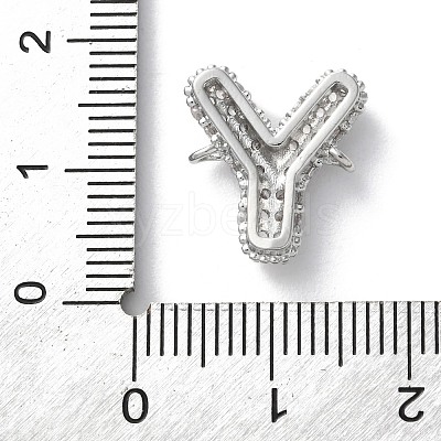 Brass Micro Pave Cubic Zirconia Letter Links KK-I717-04Y-P-1