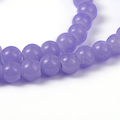 Imitation Jade Glass Beads Strands X-DGLA-S076-6mm-27-1