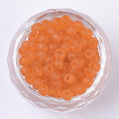 8/0 Frosted Round Glass Seed Beads X-SEED-A008-3mm-M9-1