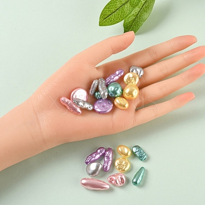 50g 5 Colors ABS Plastic Imitation Pearl Beads OACR-YW0001-24-1