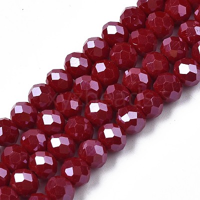 Electroplate Glass Beads Strands X-EGLA-A034-P8mm-A13-1