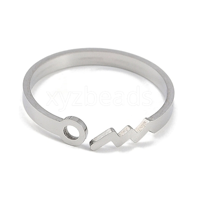 Non-Tarnish Constellations 304 Stainless Steel Open Cuff Ring for Women RJEW-L122-001P-02-1