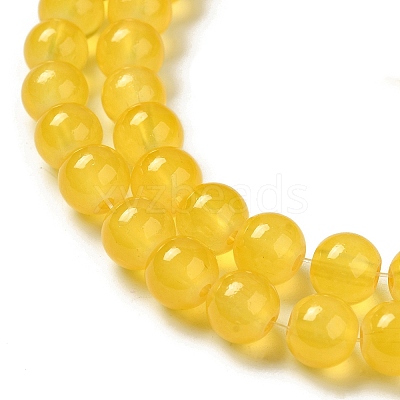 Baking Paint Imitation Jade Glass Round Bead Strands DGLA-Q021-8mm-30-1