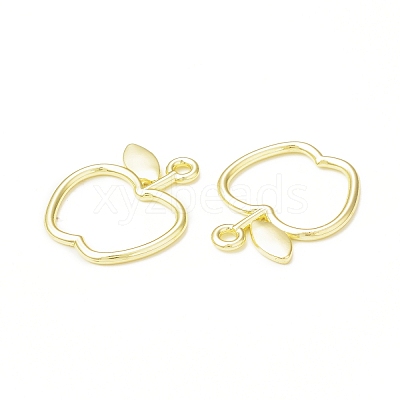 Rack Plating Alloy Apple Open Back Bezel Pendants FIND-G052-48LG-1