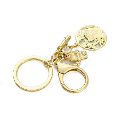 Rack Plating Panda Zinc Alloy Enamel Pendant Keychain KEYC-G064-01E-1