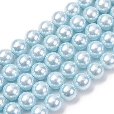 Electroplated Shell Pearl Beads Strands BSHE-G041-10mm-03-1