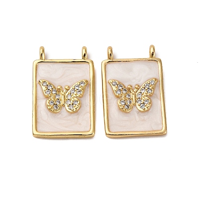 Brass Micro Pave Cubic Zirconia Pendants KK-D390-27G-05-1