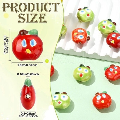 5Pcs Handmade Porcelain Beads PORC-YW0001-68A-1