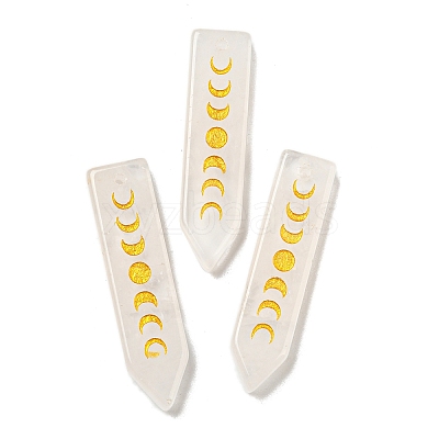 Natural Quartz Crystal Moon Phase Pendants G-C145-01D-1