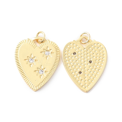 Rack Plating Brass Micro Pave Cubic Zirconia Pendants X-KK-F852-06G-1