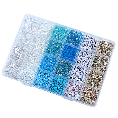 DIY 24 Style Acrylic & ABS Beads Jewelry Making Finding Kit DIY-NB0012-02D-1