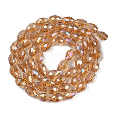 Transparent Electroplate Glass Beads Strands EGLA-N013-T8mm-B21-1