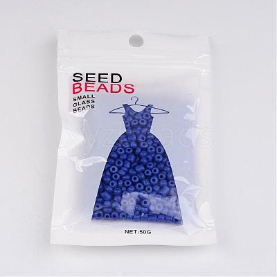 6/0 Opaque Colours Round Glass Seed Beads X-SEED-A010-4mm-48-1
