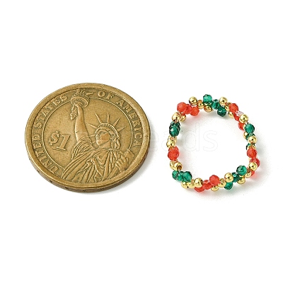 Christmas Theme Glass Rings RJEW-TA00121-1
