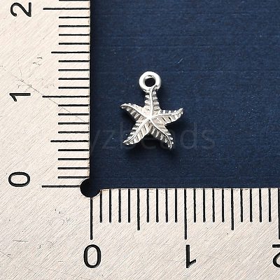 925 Sterling Silver Starfish Charms STER-U009-09S-02-1