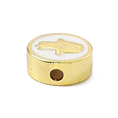 Real 18K Gold Plated Brass Enamel Beads KK-F814-05G-M-1