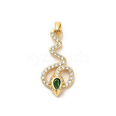Brass Micro Pave Cubic Zirconia Pendants KK-C108-01E-G-1