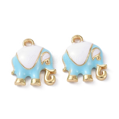 Elephant Alloy Enamel Pendants ENAM-B045-01LG-03-1