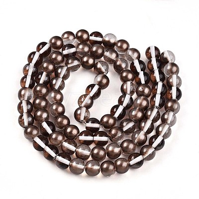 Baking Paint Transparent Glass Beads Strands DGLA-N011-10mm-09-1