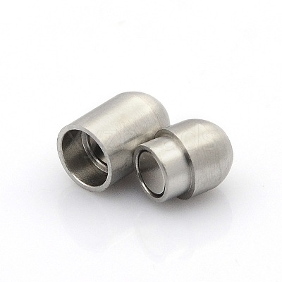 Tarnish Resistant 304 Stainless Steel Matte Surface Magnetic Clasps with Glue-in Ends STAS-O042-C-24-1