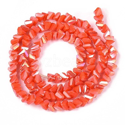 Electroplate Opaque Glass Beads Strands GLAA-N022-4mm-14-1