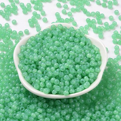 6/0 Imitation Jade Glass Seed Beads SEED-T006-04A-10-1