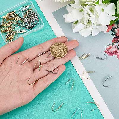80Pcs 2 Colors 316 Surgical Stainless Steel Earring Hooks STAS-SC0005-66-1