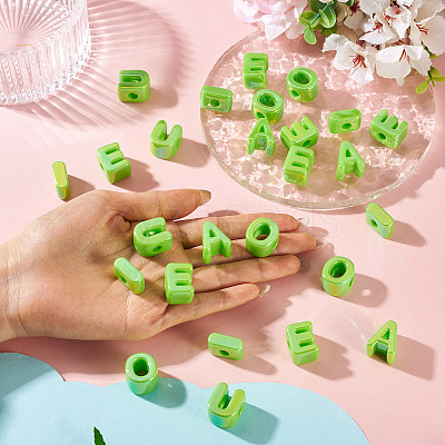 50Pcs 5 Styles UV Plating Opaque Acrylic Beads PACR-TA0001-31C-1