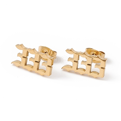 Number Earrings X-EJEW-F286-01G-G-1