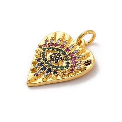 Brass Micro Pave Cubic Zirconia Pendants KK-U033-07G-02-1