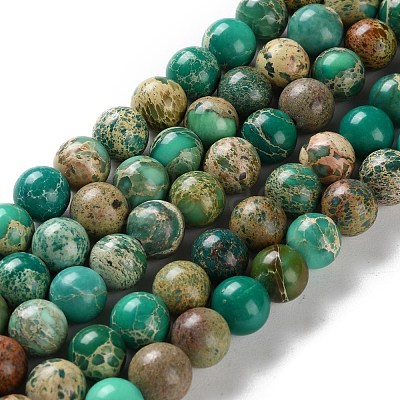 Dyed Natural Regalite/Imperial Jasper/Sea Sediment Jasper Beads Strands G-B124-C01-10-1