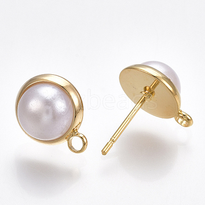 Brass Stud Earring Findings KK-T038-287G-1