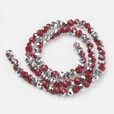 Electroplate Opaque Glass Beads Strands EGLA-A034-P6mm-M06-1