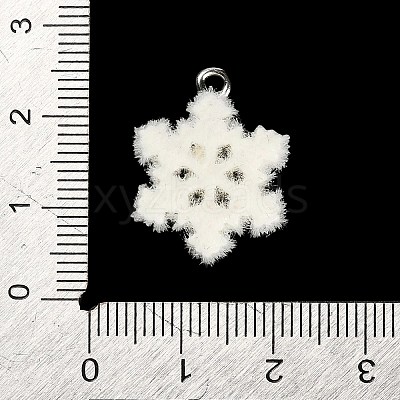 Christmas Flocky Opaque Resin Pendants RESI-C064-01C-1