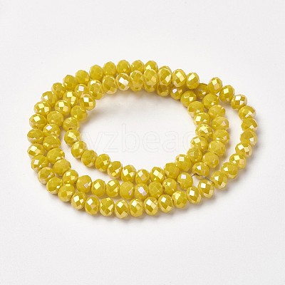 Electroplate Opaque Glass Beads Strands EGLA-A034-P4mm-T09-1