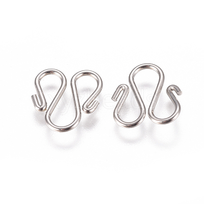 Non-Tarnish 304 Stainless Steel Hook Clasps STAS-I120-13-P-1