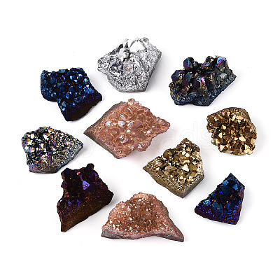 8~12Pcs Electroplated Natural Amethyst Geode Cornucopia Mineral Specimen G-N360-03A-1