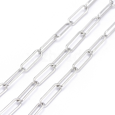 Tarnish Resistant 304 Stainless Steel Paperclip Chains CHS-F011-03B-P-1