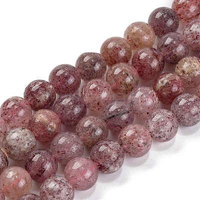 Natural Strawberry Quartz Beads Strands LS-G-J373-16-9mm-1