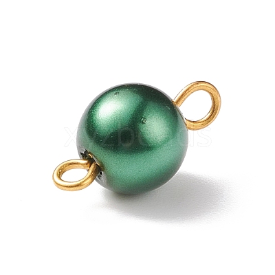 Glass Imitation Pearl Connector Charms PALLOY-JF01881-03-1