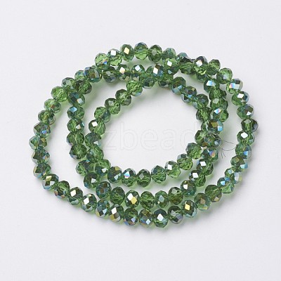 Electroplate Transparent Glass Beads Strands EGLA-A034-T4mm-S10-1