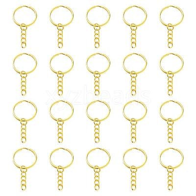 20Pcs Iron Split Key Rings IFIN-YW0003-01G-1