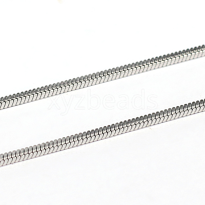 Tarnish Resistant 3.28 Feet 304 Stainless Steel Square Snake Chains X-CHS-L001-165-1.2mm-1